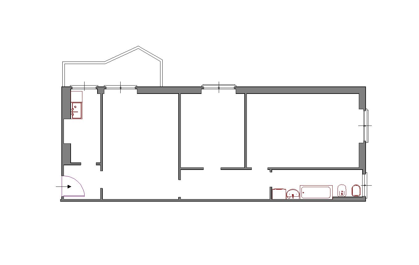 Planimetria trilocale in vendita Via Sordello Milano